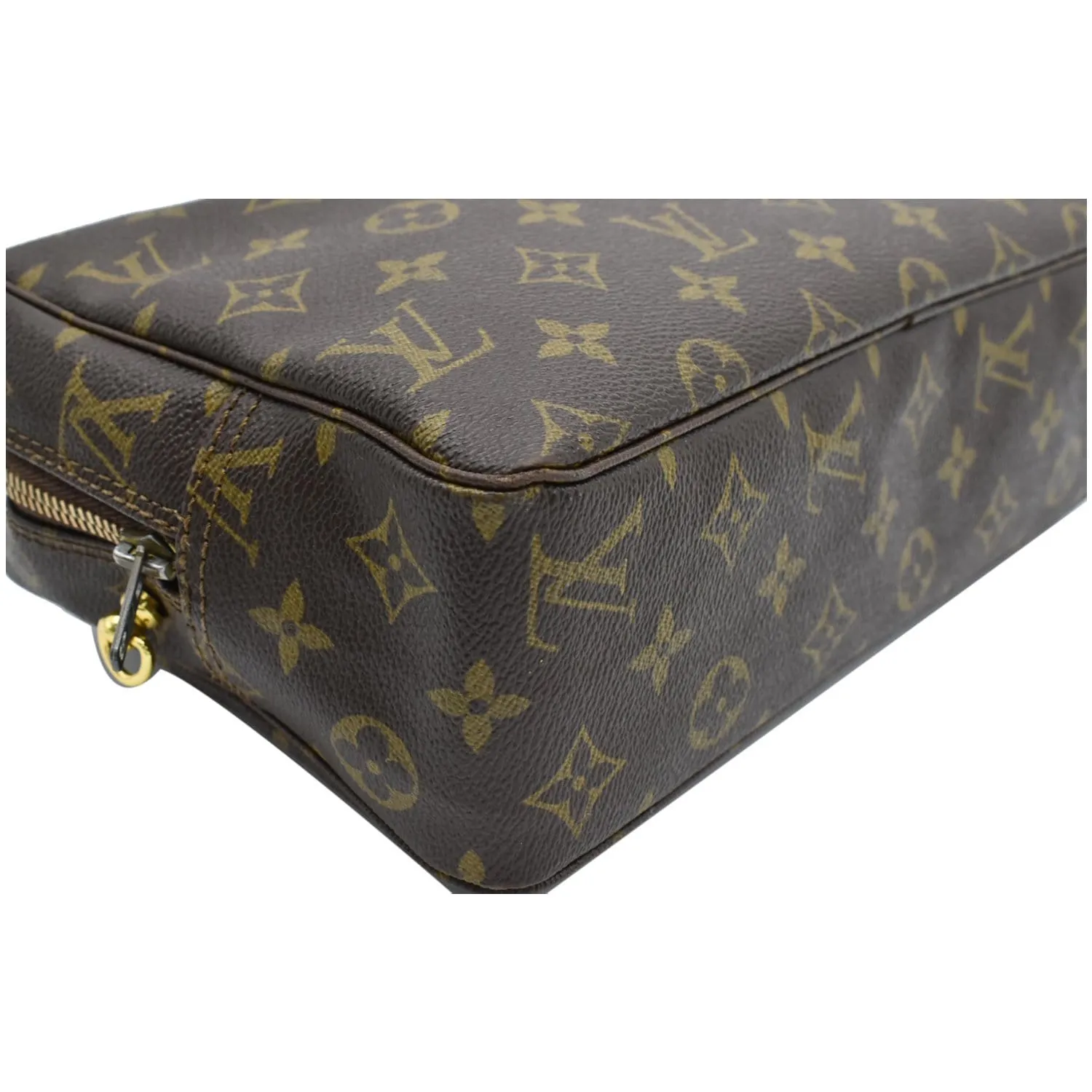 LOUIS VUITTON Trousse Toiletry 28 Monogram Canvas Cosmetic Bag Brown