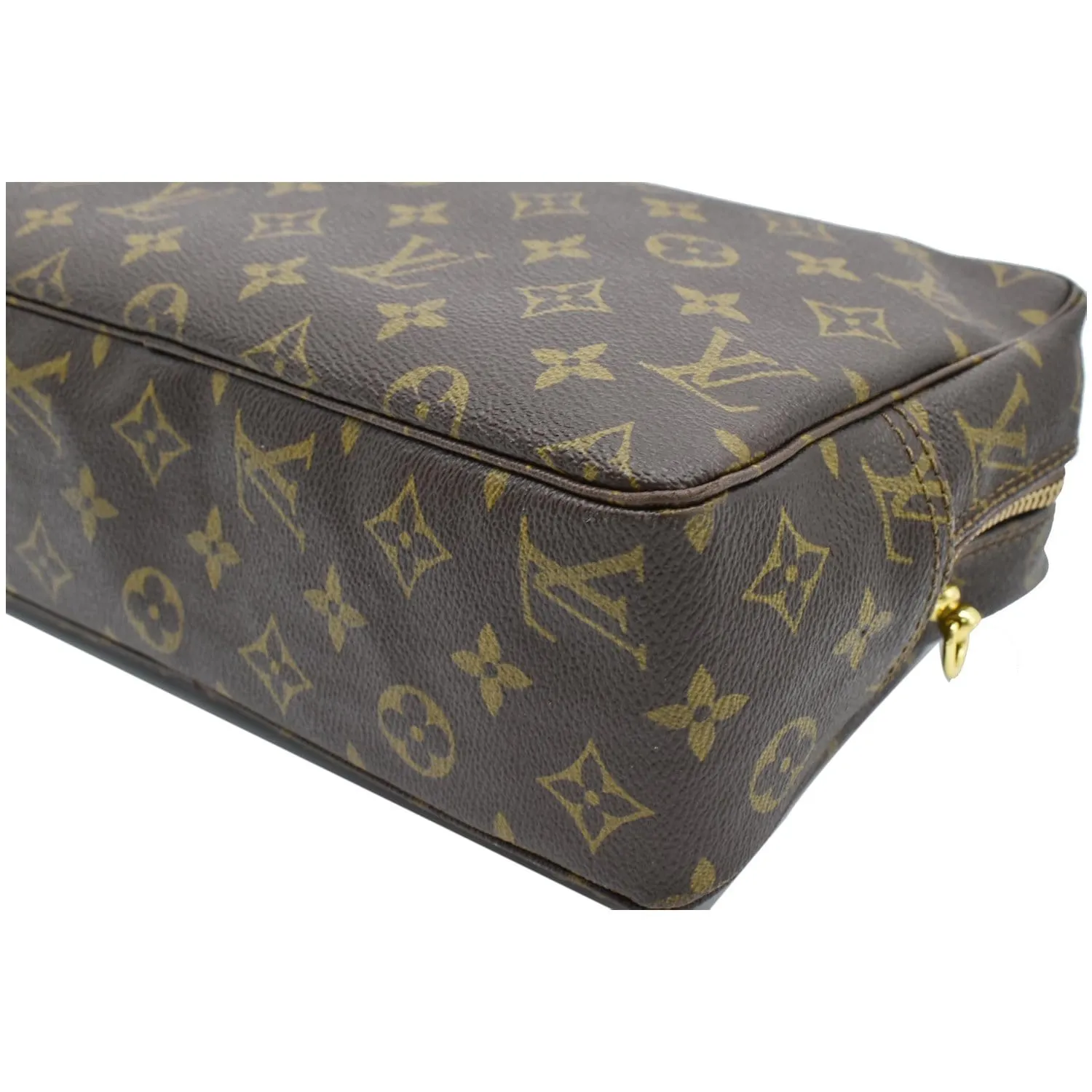LOUIS VUITTON Trousse Toiletry 28 Monogram Canvas Cosmetic Bag Brown