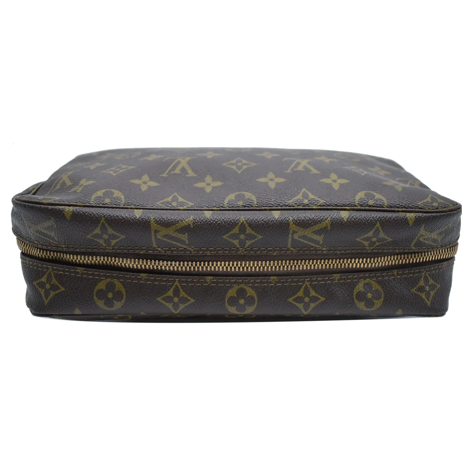LOUIS VUITTON Trousse Toiletry 28 Monogram Canvas Cosmetic Bag Brown