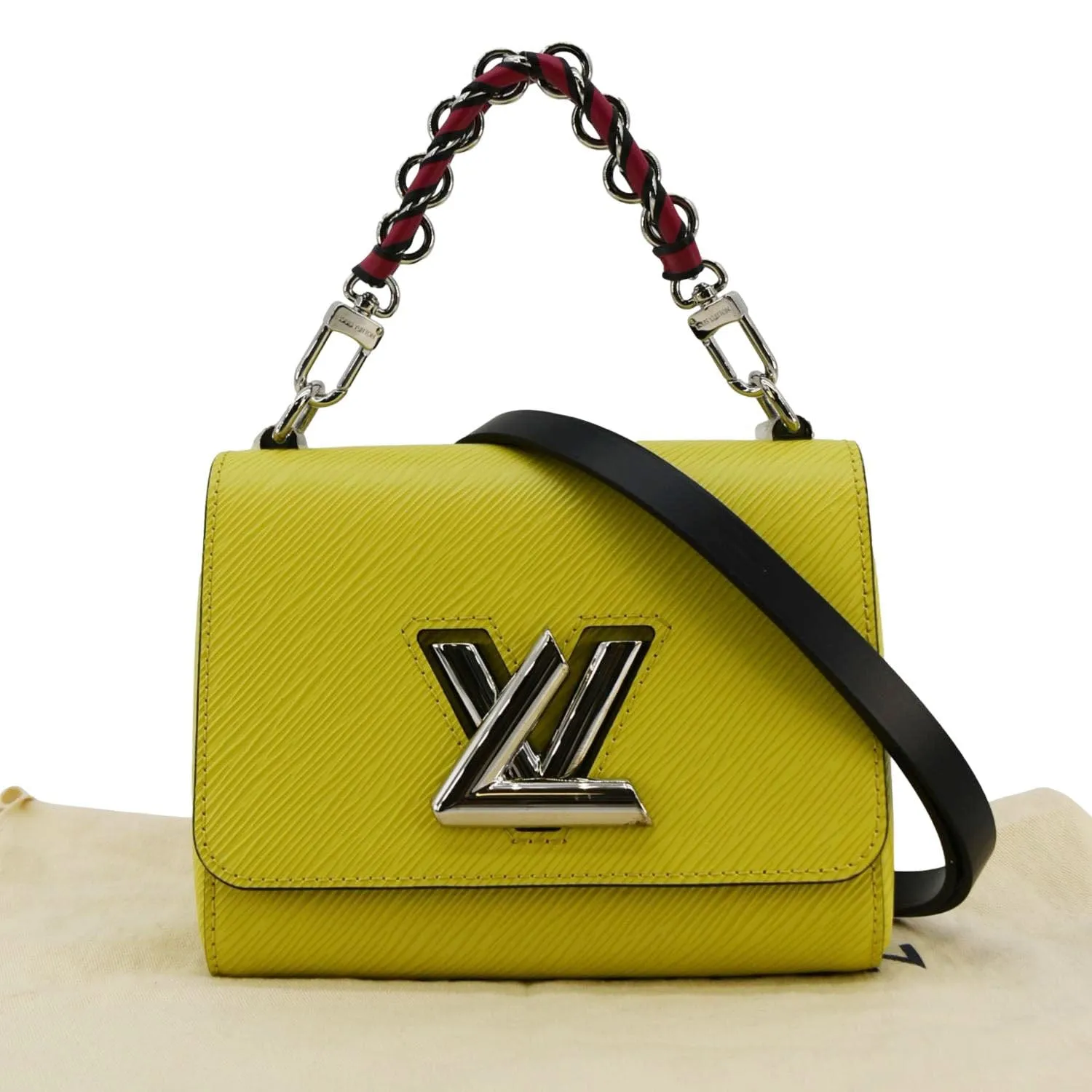 LOUIS VUITTON Twist PM Epi Leather Crossbody Bag Yellow