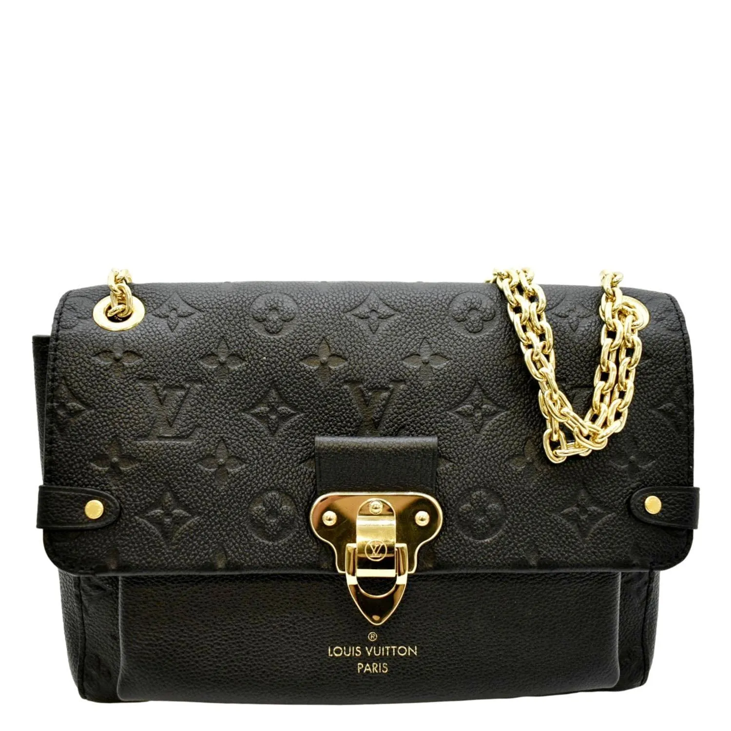 LOUIS VUITTON Vavin PM Monogram Empreinte Leather Shoulder Bag Black
