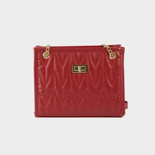 Luxe Black Leather Crossbody Bag with Gold Chain Elegance