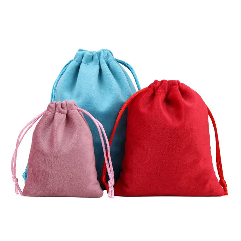 Luxury Soft Velvet Drawstring Bags Light Green - 4 Sizes