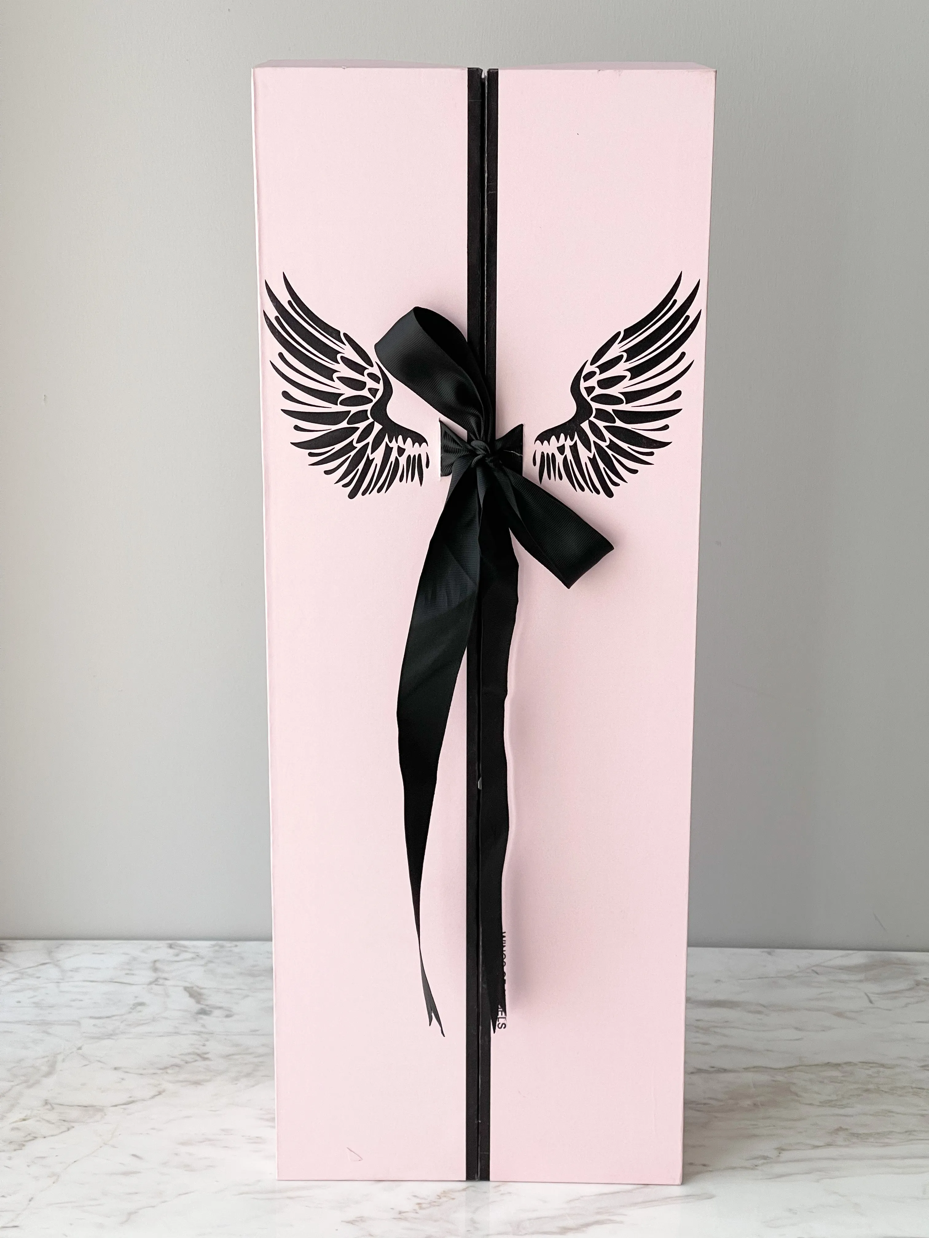 Luxury Tall Flower Box with Wings Pattern & Ribbon