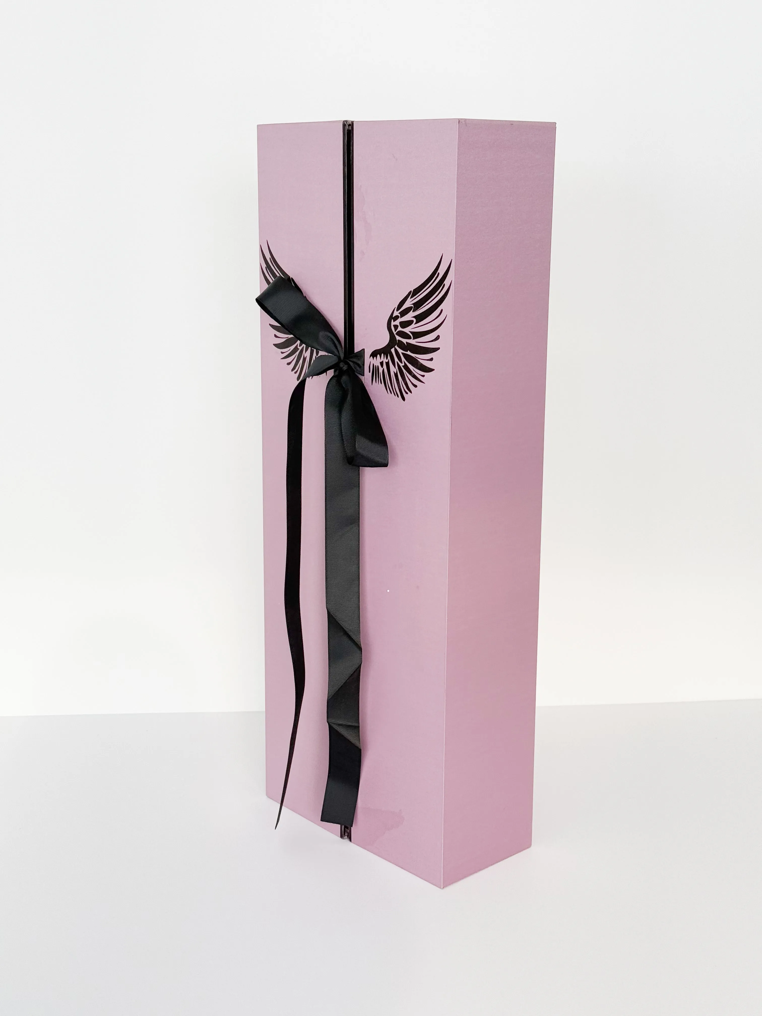 Luxury Tall Flower Box with Wings Pattern & Ribbon