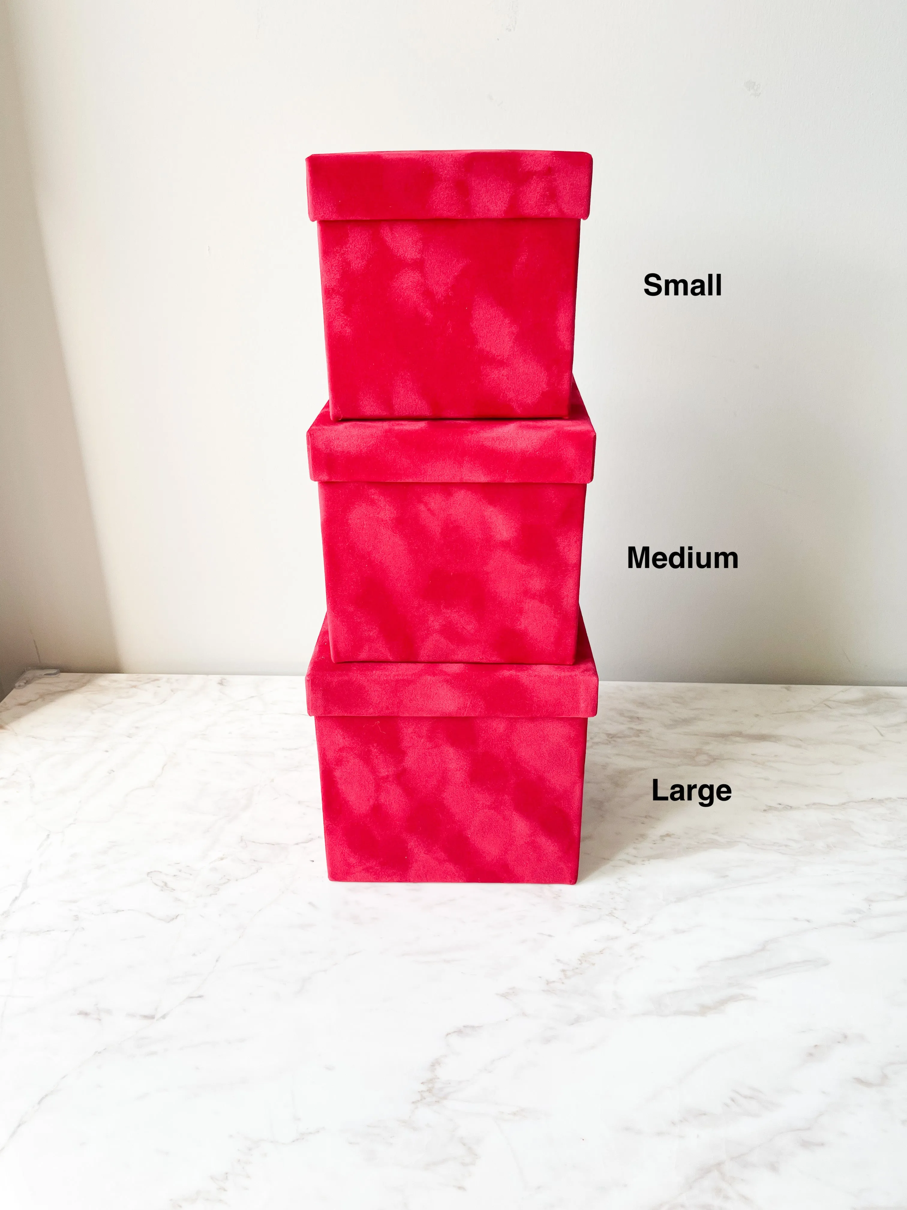 Luxury Velvet Square Flower Box with Lid