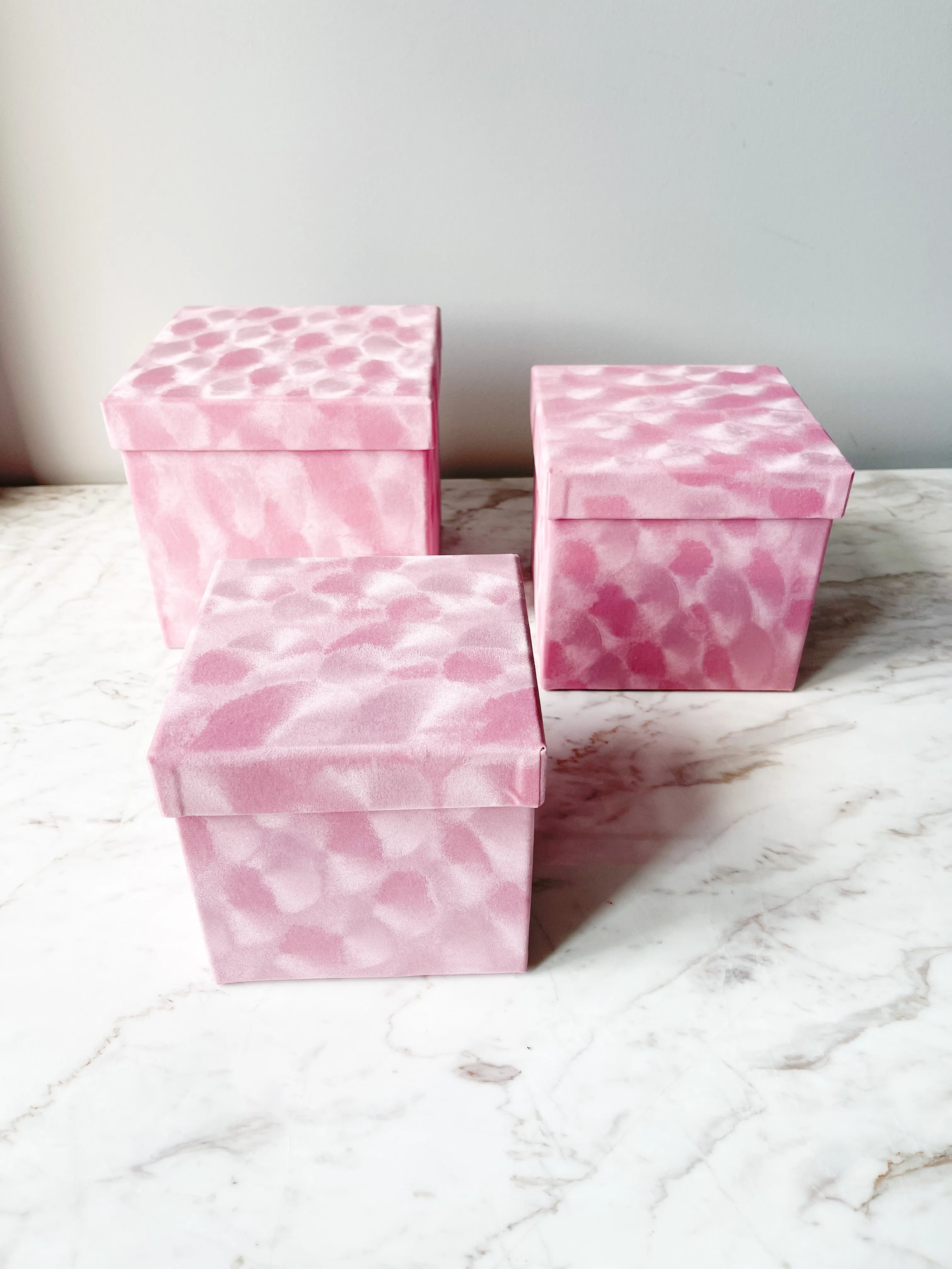 Luxury Velvet Square Flower Box with Lid