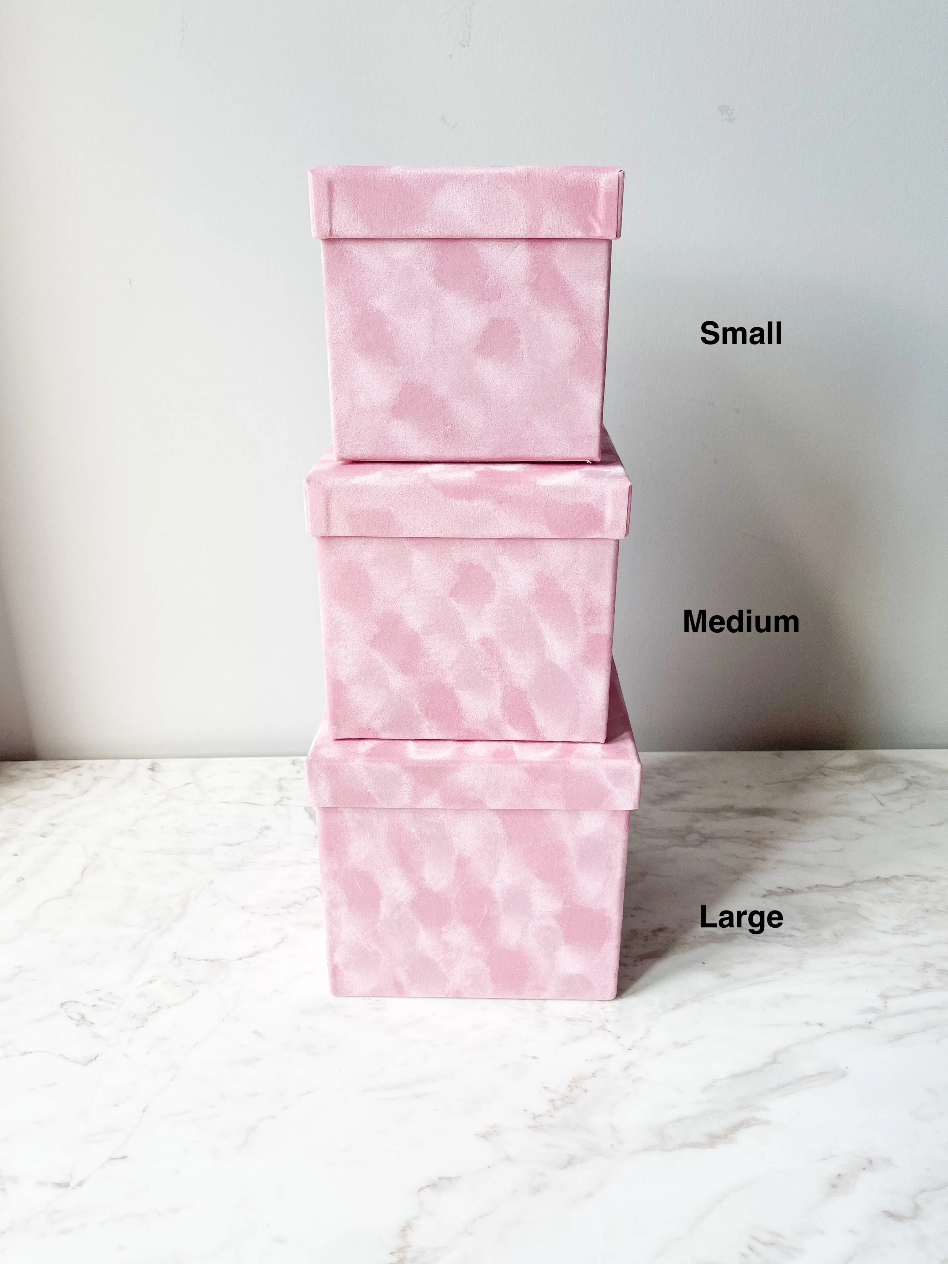 Luxury Velvet Square Flower Box with Lid