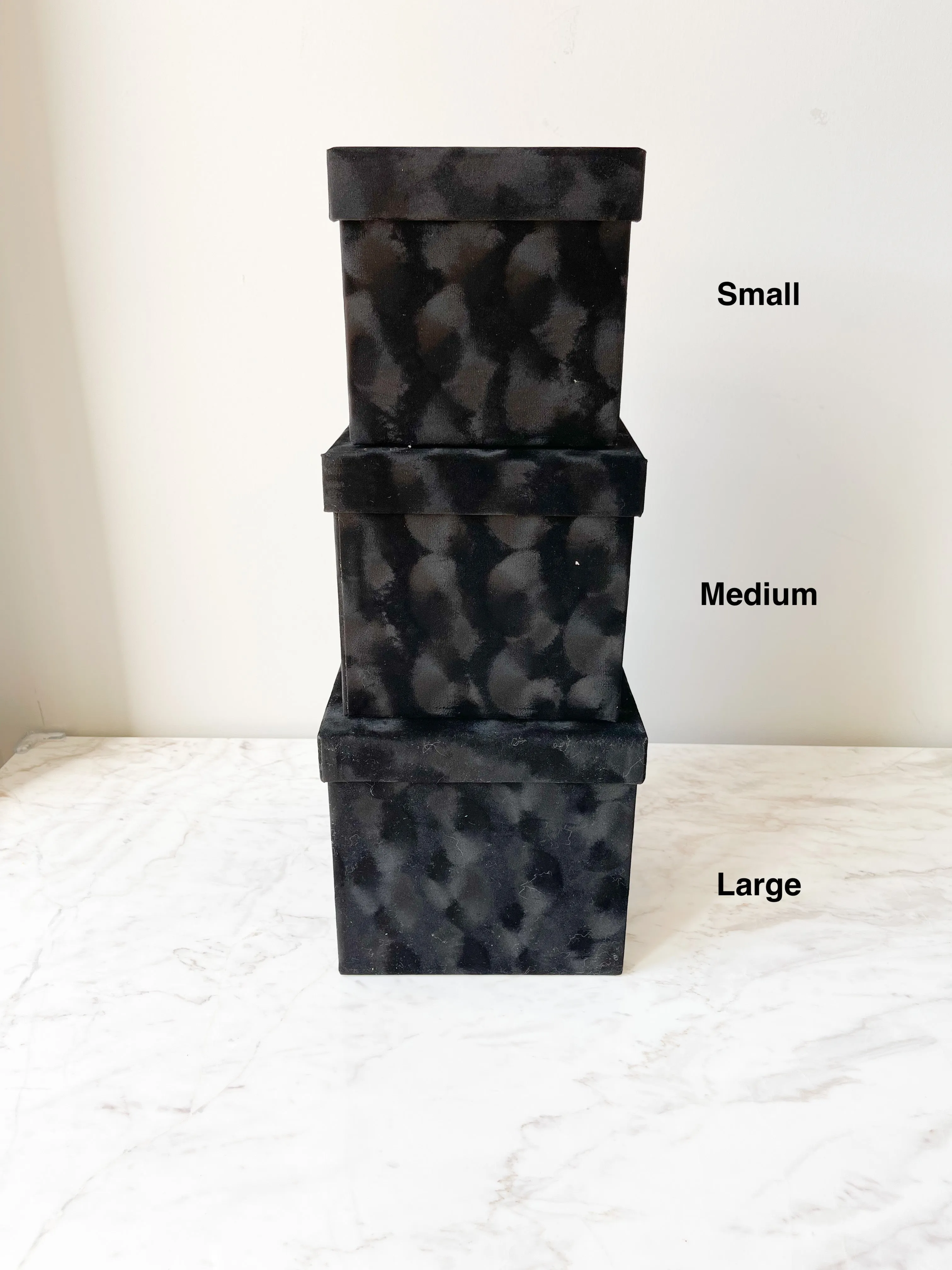Luxury Velvet Square Flower Box with Lid