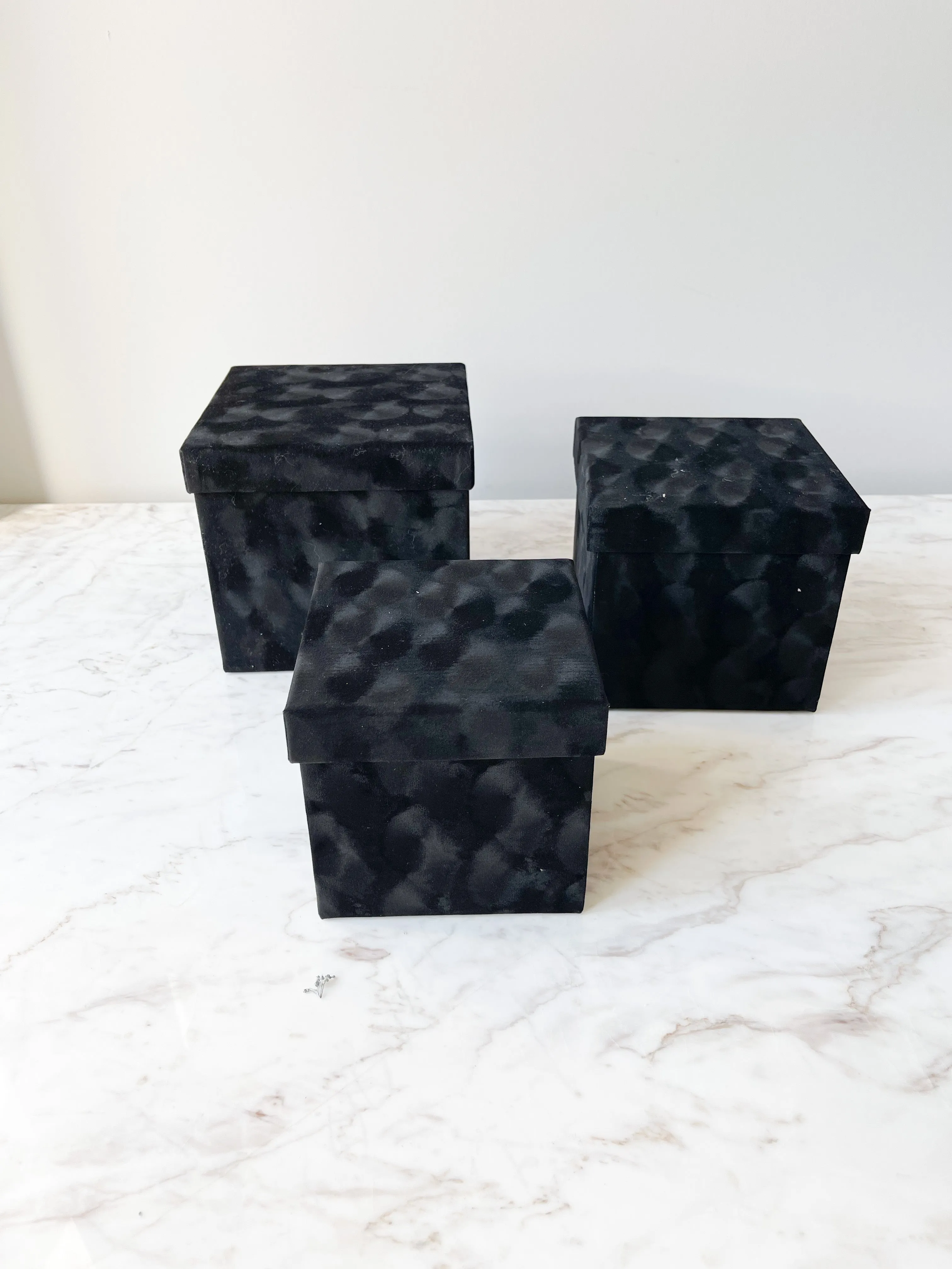 Luxury Velvet Square Flower Box with Lid