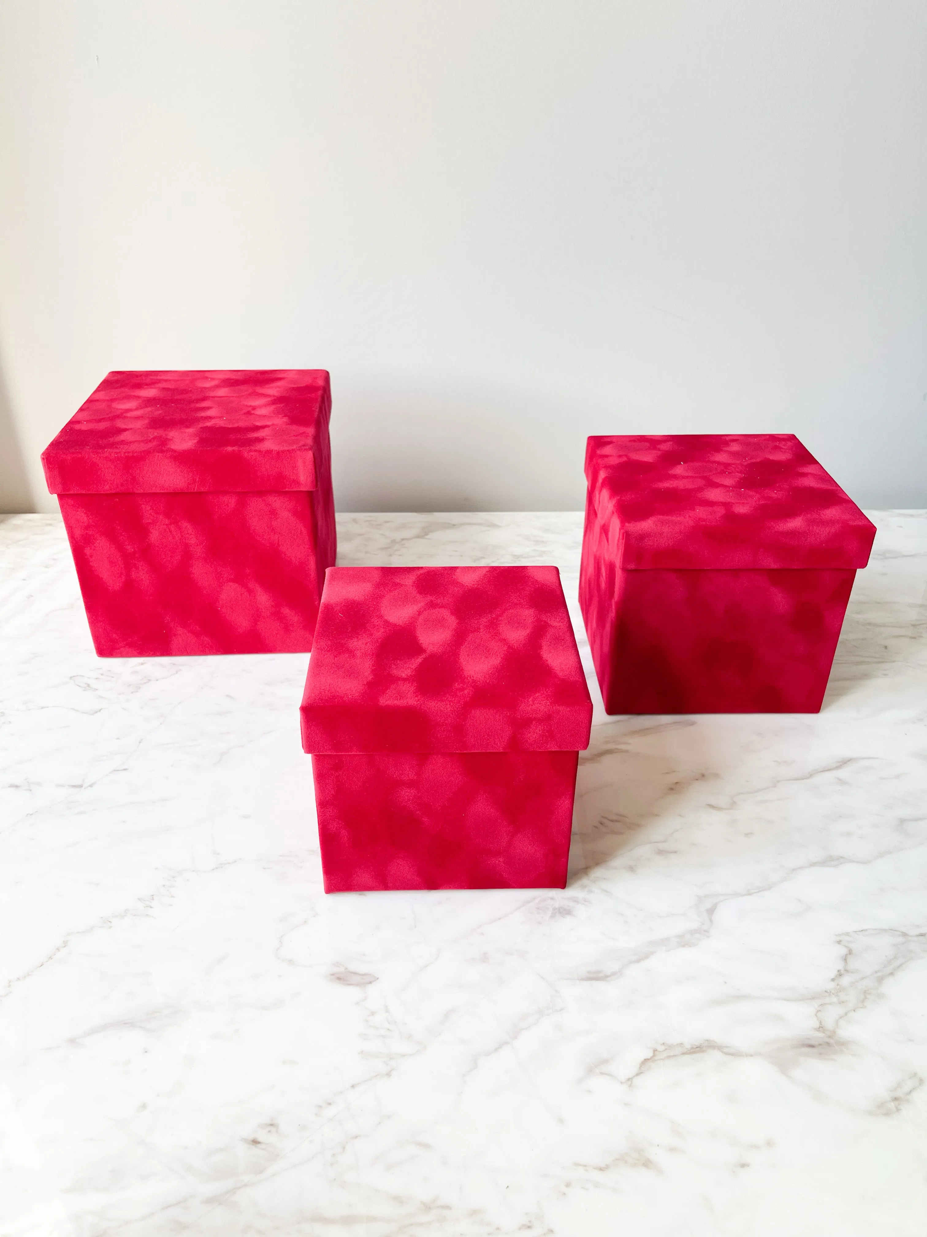 Luxury Velvet Square Flower Box with Lid