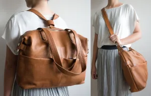 M8 Convertible 3-in-1 Backpack Purse in Tan Brown Soft Leather