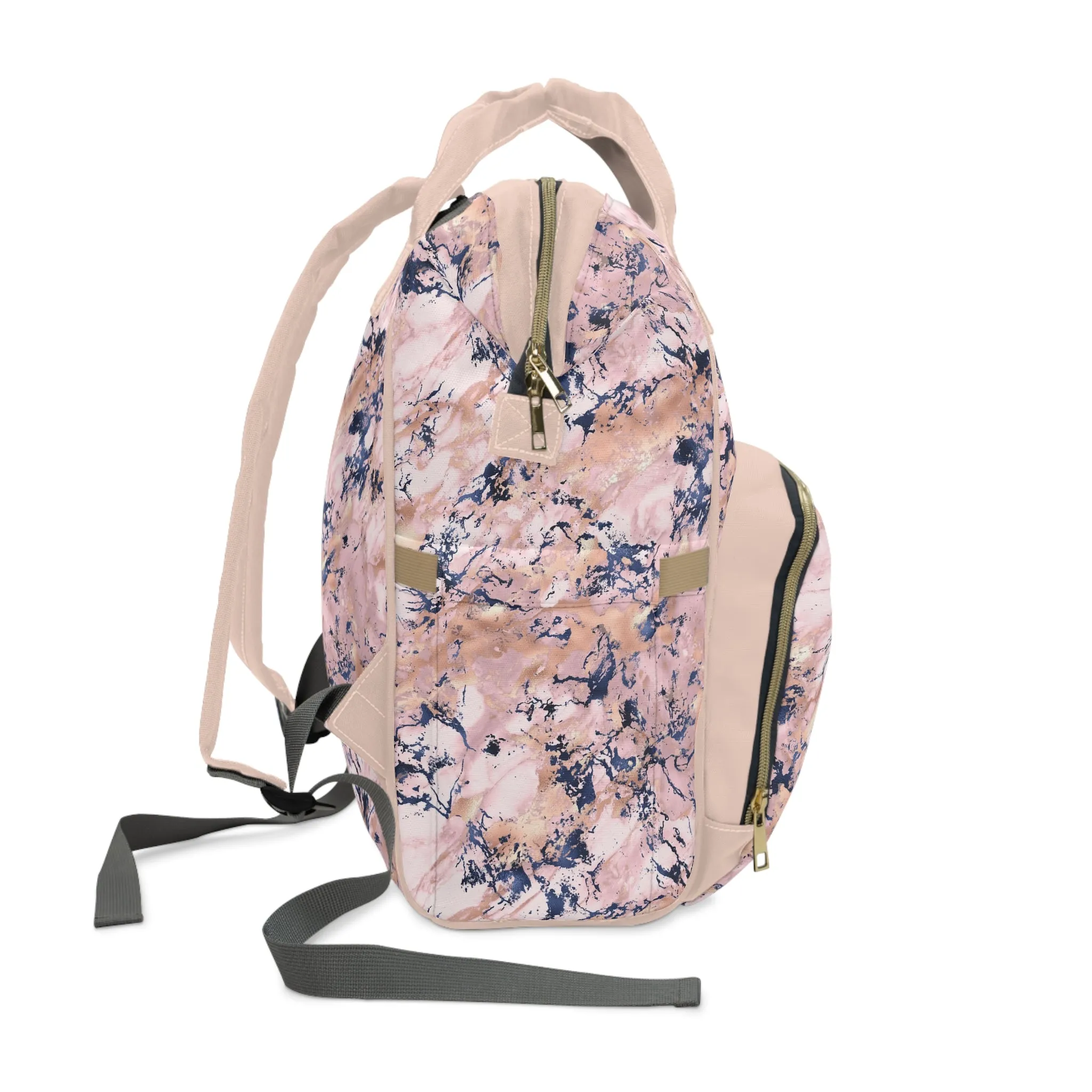 Marble Diaper Backpack - Multifunctional & Durable Nappy Bag with Elegant Marble Patterns, Perfect for Stylish Parents