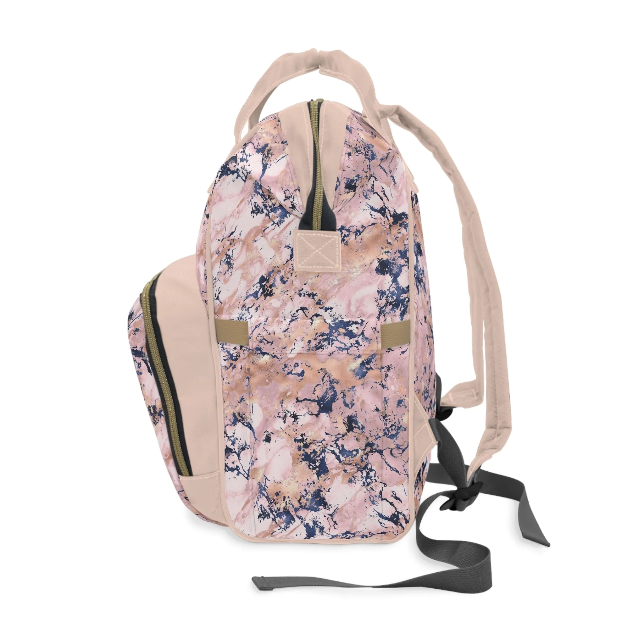 Marble Diaper Backpack - Multifunctional & Durable Nappy Bag with Elegant Marble Patterns, Perfect for Stylish Parents