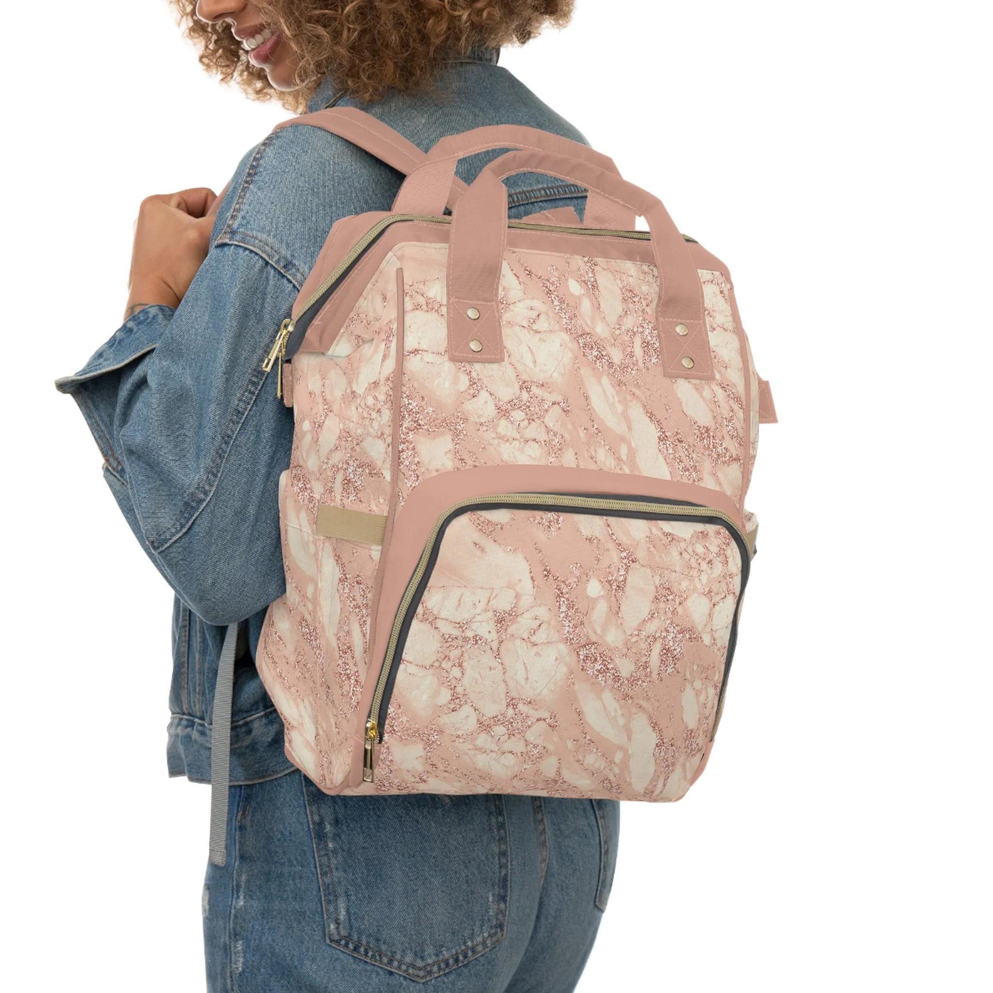 Marble Diaper Backpack - Multifunctional & Durable Nappy Bag with Elegant Marble Patterns, Perfect for Stylish Parents