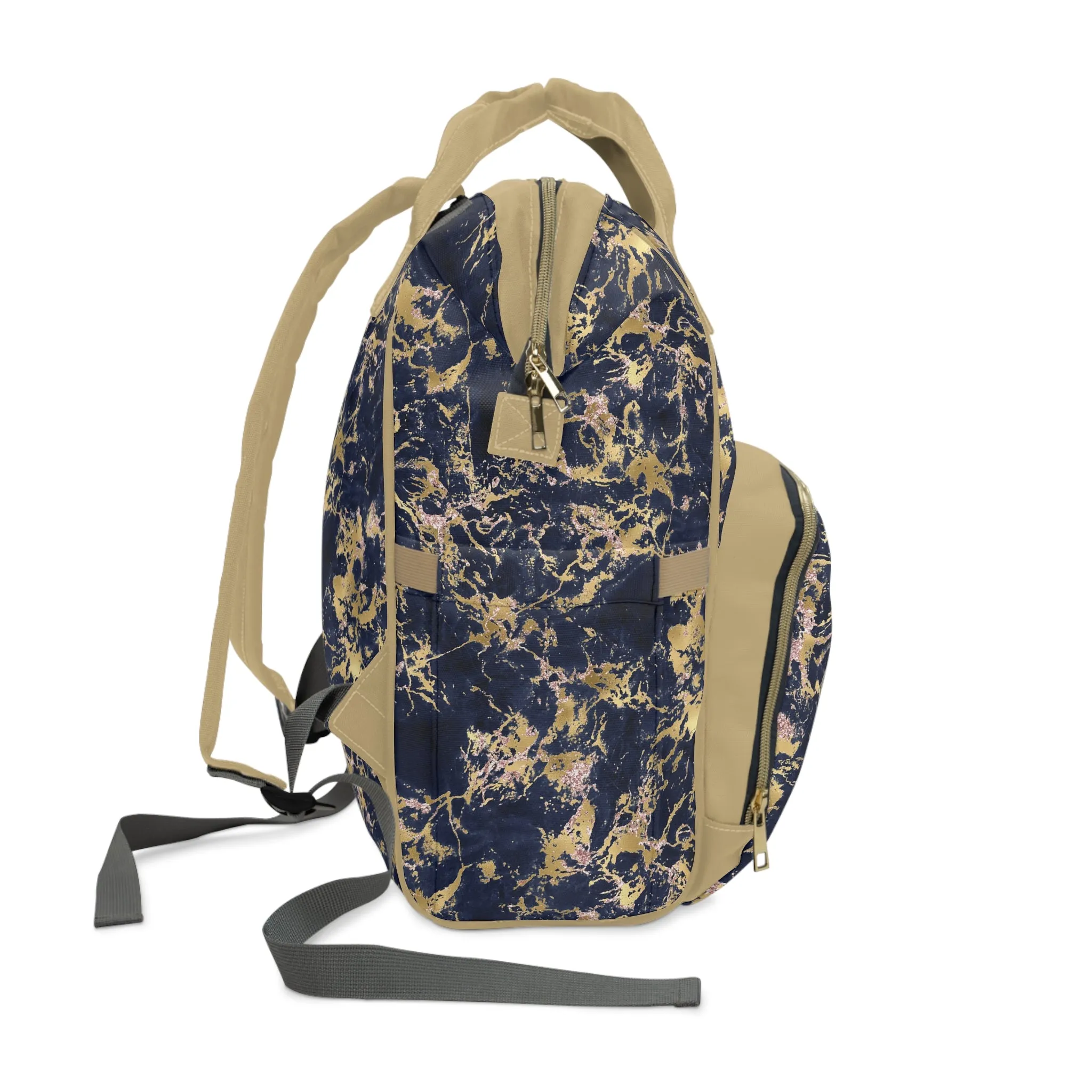 Marble Diaper Backpack - Multifunctional & Durable Nappy Bag with Elegant Marble Patterns, Perfect for Stylish Parents