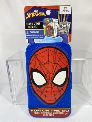 Marvel SPIDER-MAN Fun on the Go Color & Stickers Activity In Travel Case