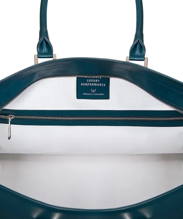 MEASPHERA OCTAGON REAL LEATHER BOSTON BAG - DARK GREEN