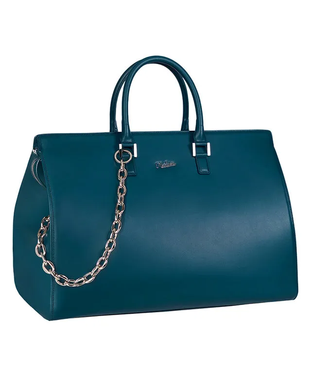 MEASPHERA OCTAGON REAL LEATHER BOSTON BAG - DARK GREEN
