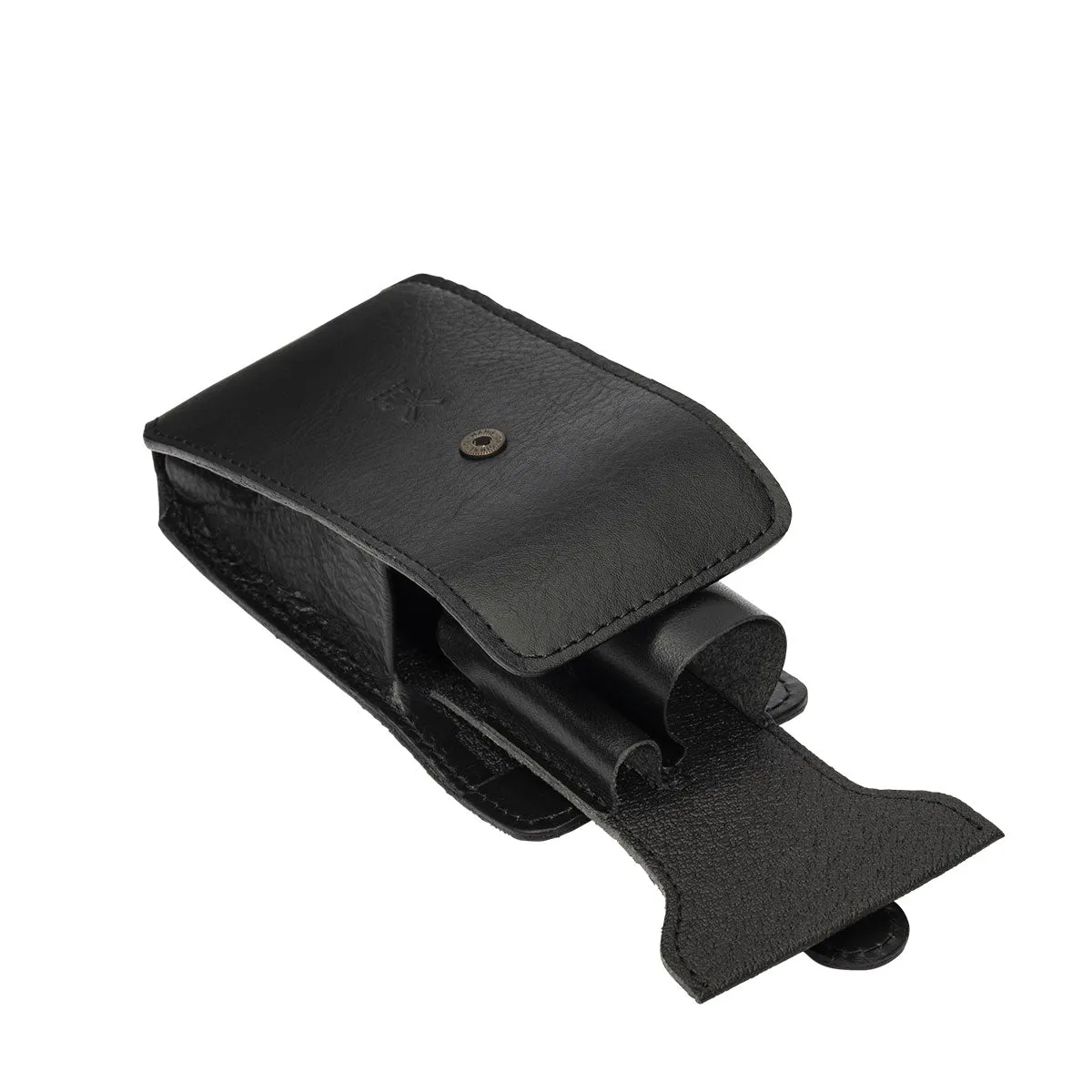 MÜHLE Black Leather Travel Razor & Shaving Brush Case
