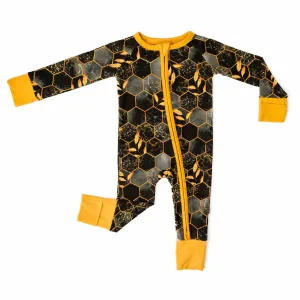 Midnight Honey | Convertible Bamboo Zipper Baby Pajamas