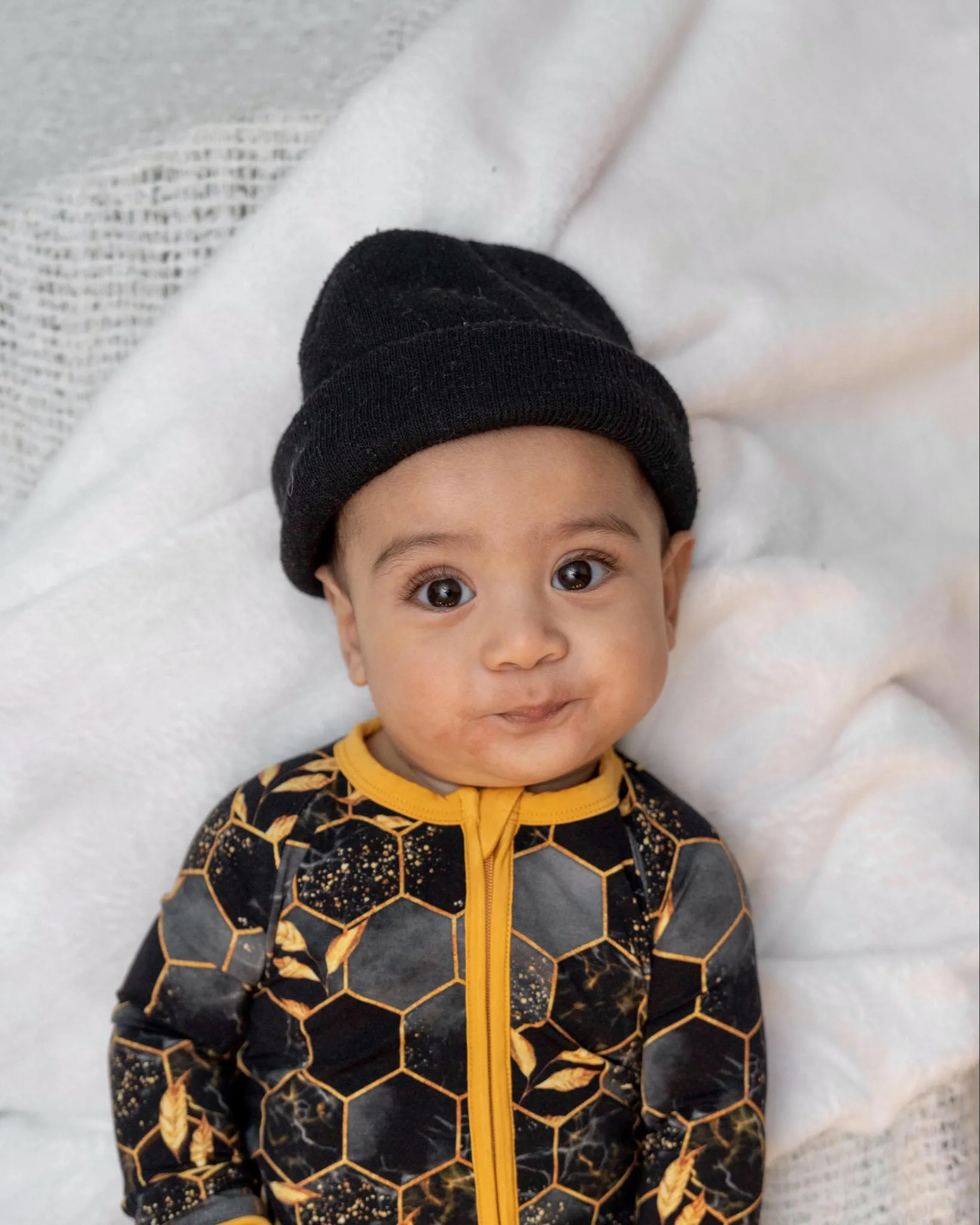 Midnight Honey | Convertible Bamboo Zipper Baby Pajamas