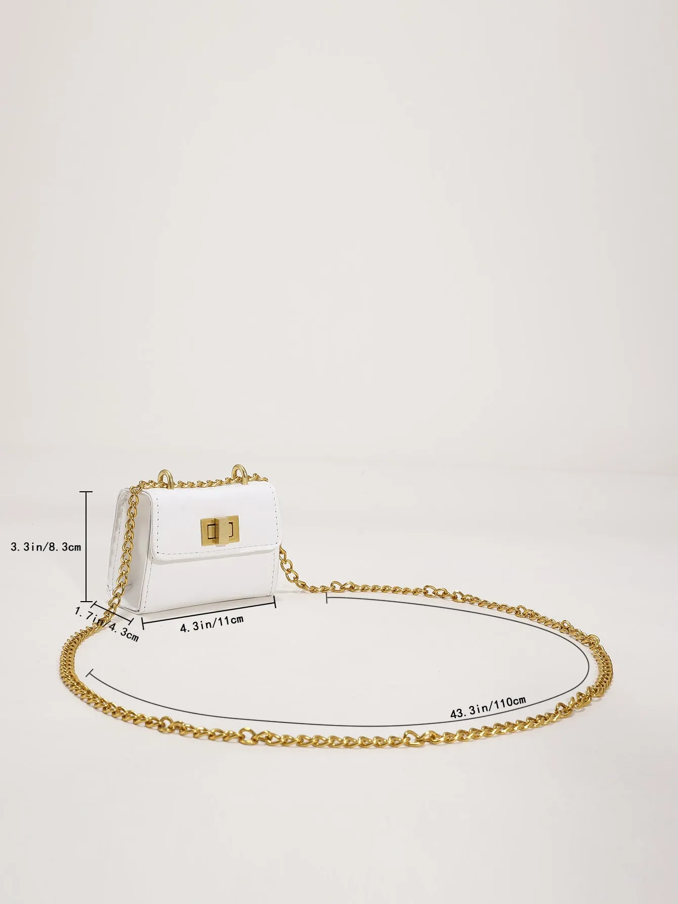 Mini Twist Lock Flap Chain Square Bag - 𝘚𝘚²³ - White