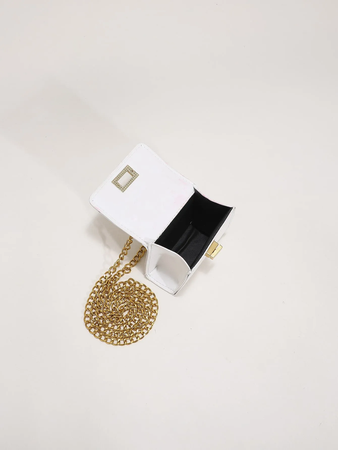 Mini Twist Lock Flap Chain Square Bag - 𝘚𝘚²³ - White