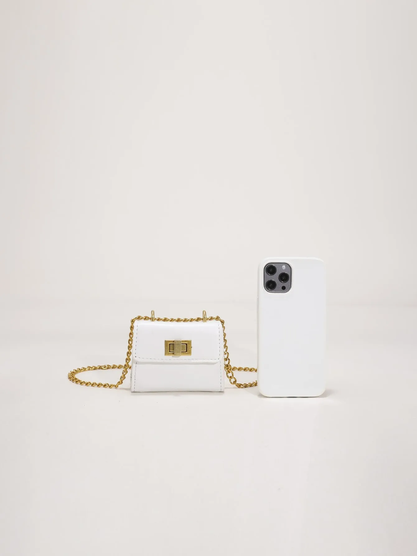Mini Twist Lock Flap Chain Square Bag - 𝘚𝘚²³ - White