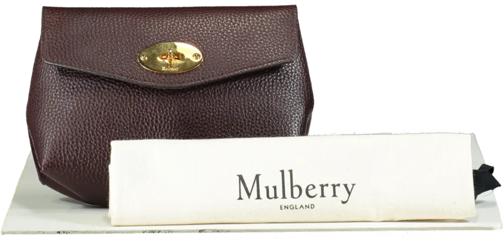 Mulberry Red Small Classic Grain Oxblood Darley Clutch Bag / Cosmetic Pouch One Size