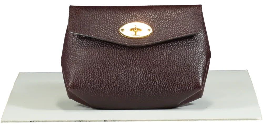 Mulberry Red Small Classic Grain Oxblood Darley Clutch Bag / Cosmetic Pouch One Size