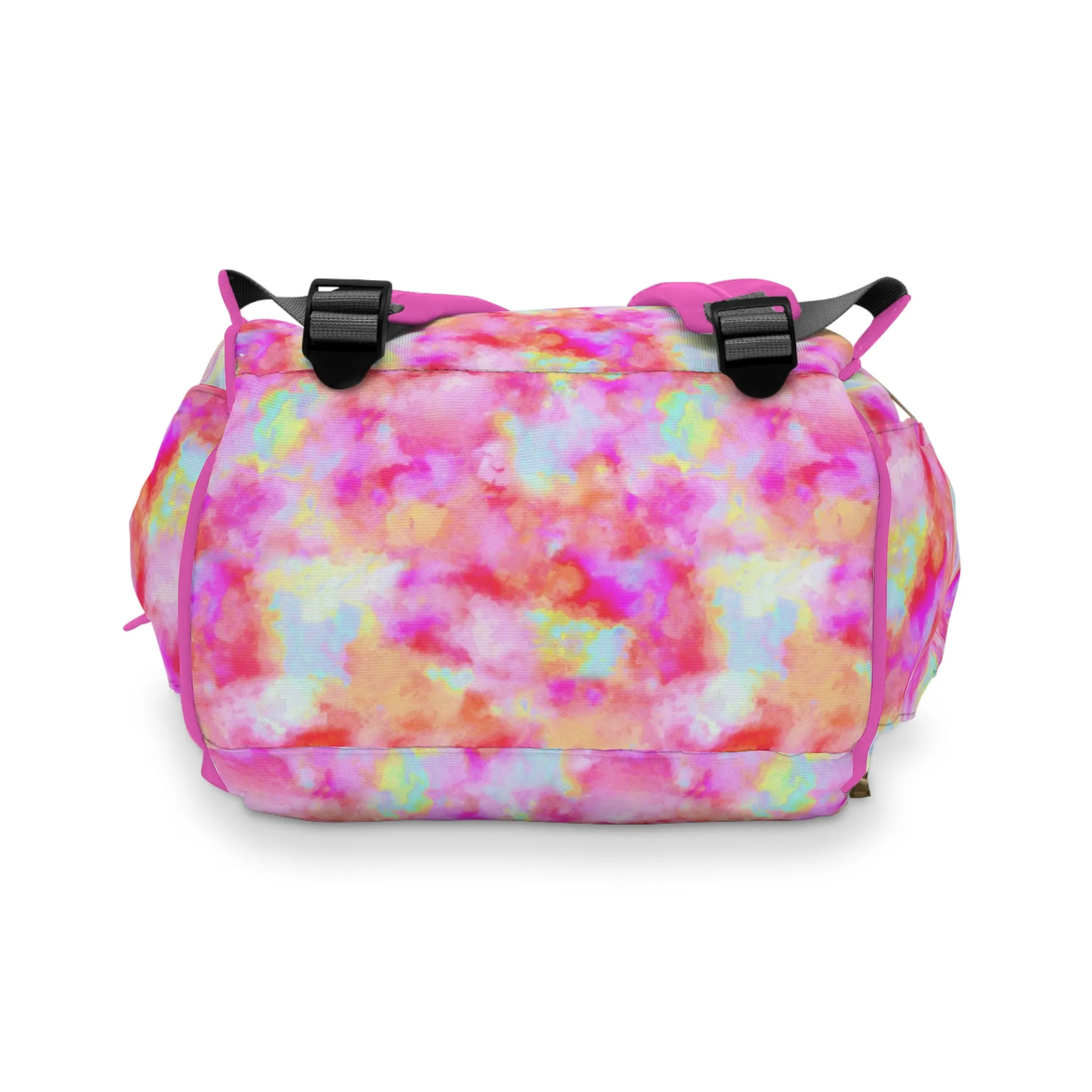 Multifunctional Tie-Dye Diaper Backpack - Lightweight Nylon Baby Bag with Adjustable Straps