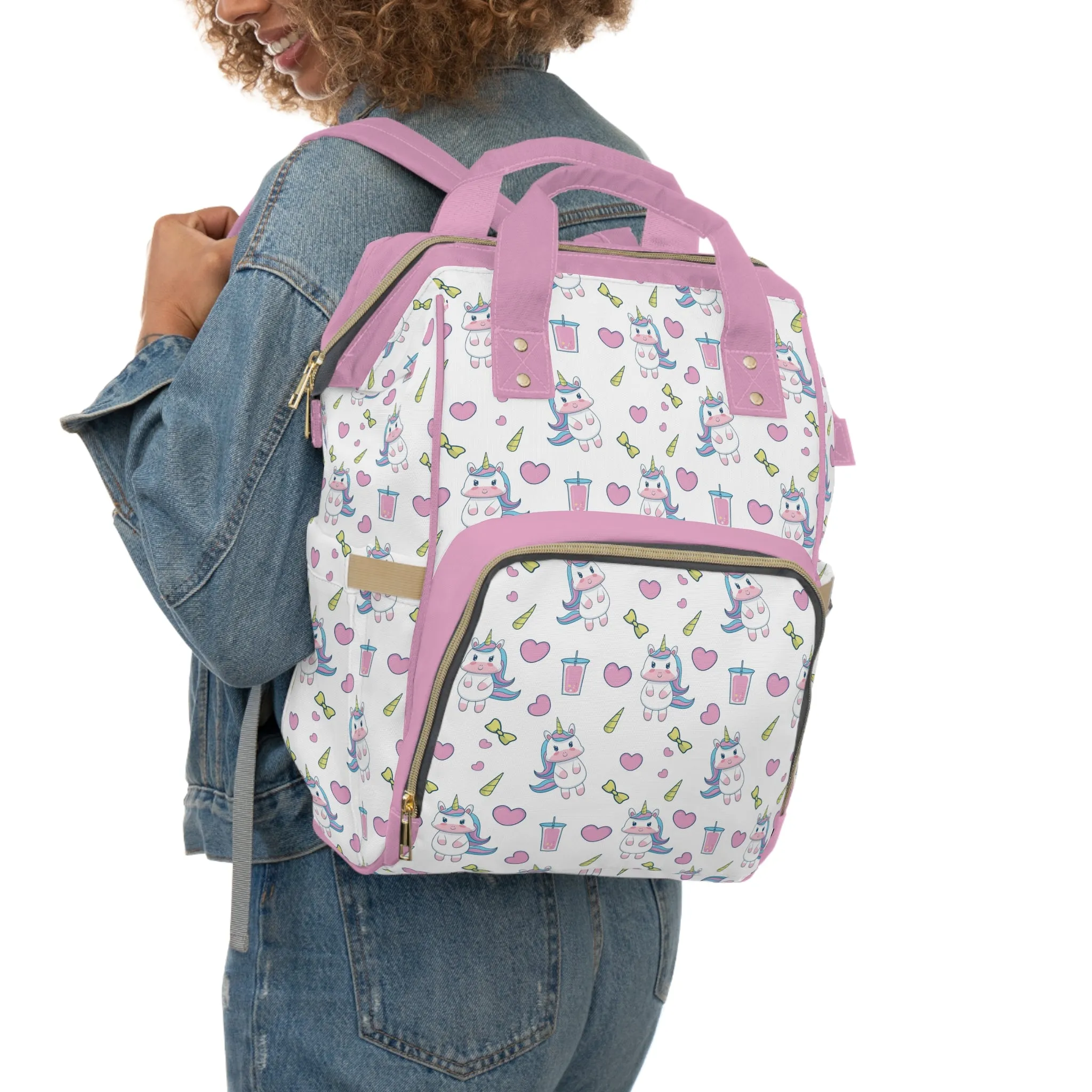 Multifunctional Unicorn Diaper Backpack - Magical Storage Solution for Busy Parents