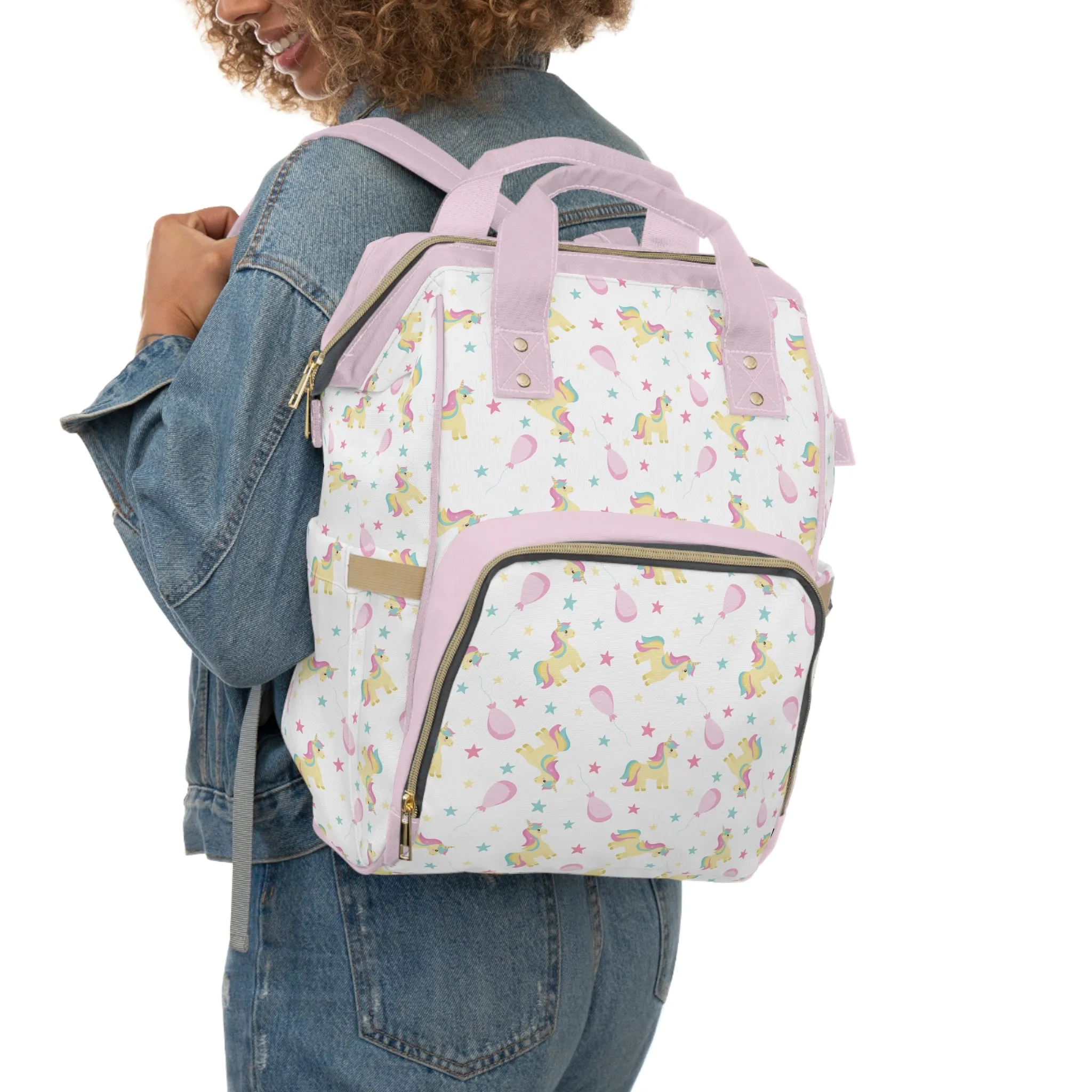 Multifunctional Unicorn Diaper Backpack - Magical Storage Solution for Busy Parents