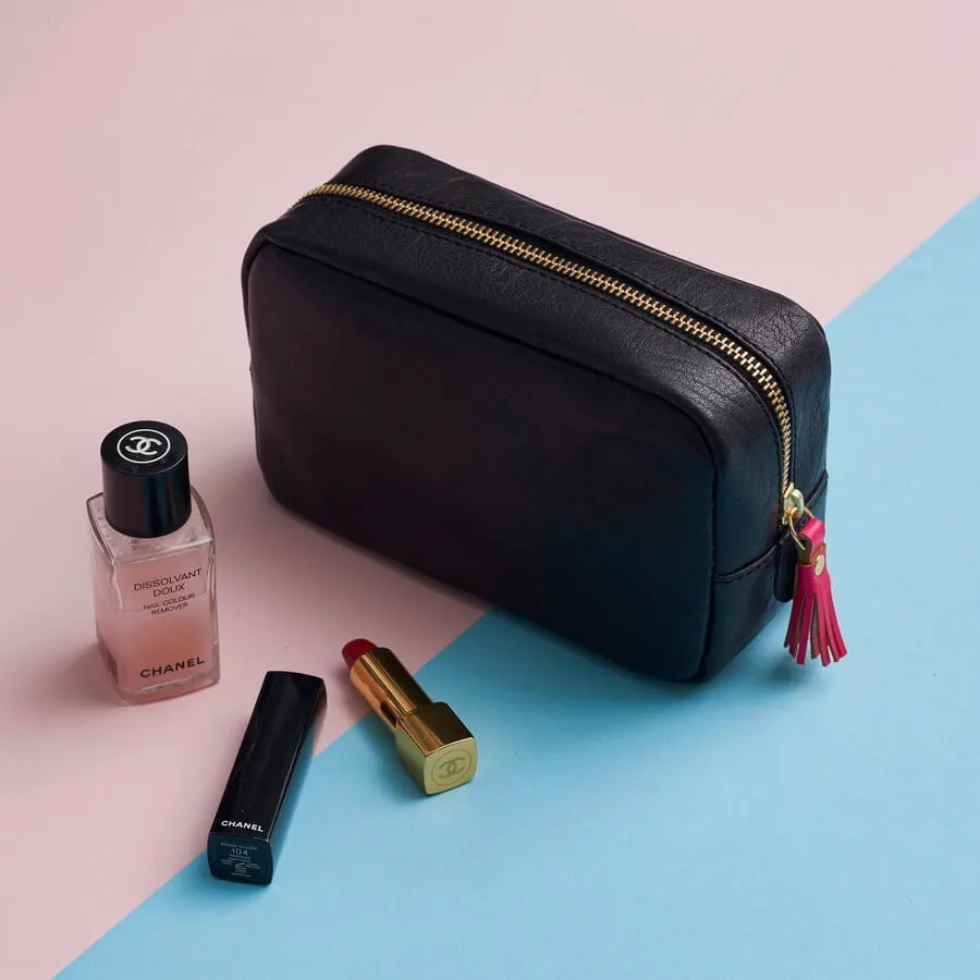 Mum Leather Tassel Make-Up Bag