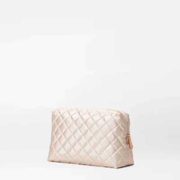 MZ Wallace Mica Cosmetic Bag in Pale Rose Gold Metallic