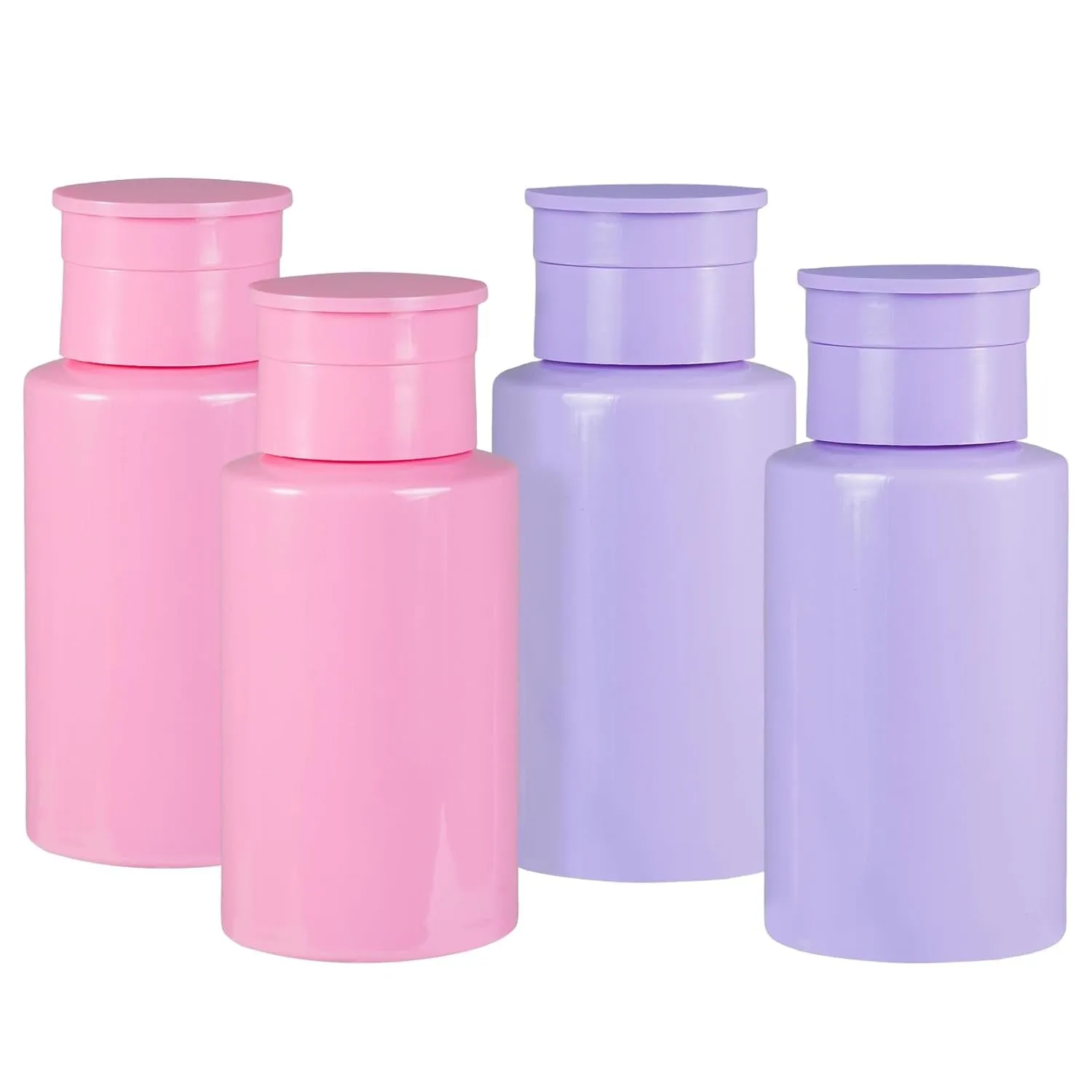 Nail Polish Remover Pump,  2 Pack Acetone Pump Dispenser, Alcohol Dispenser Push down Empty Lockable Pump Dispenser Bottle for Nail Polish and Makeup Remover, 200Ml(6.8Oz)