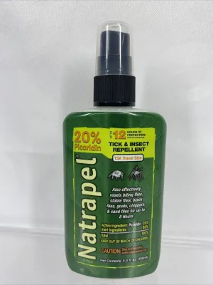 Natrapel 12-Hr Mosquito Tick Insect Repellent Gnat Tender Picardin Travel 3.4oz