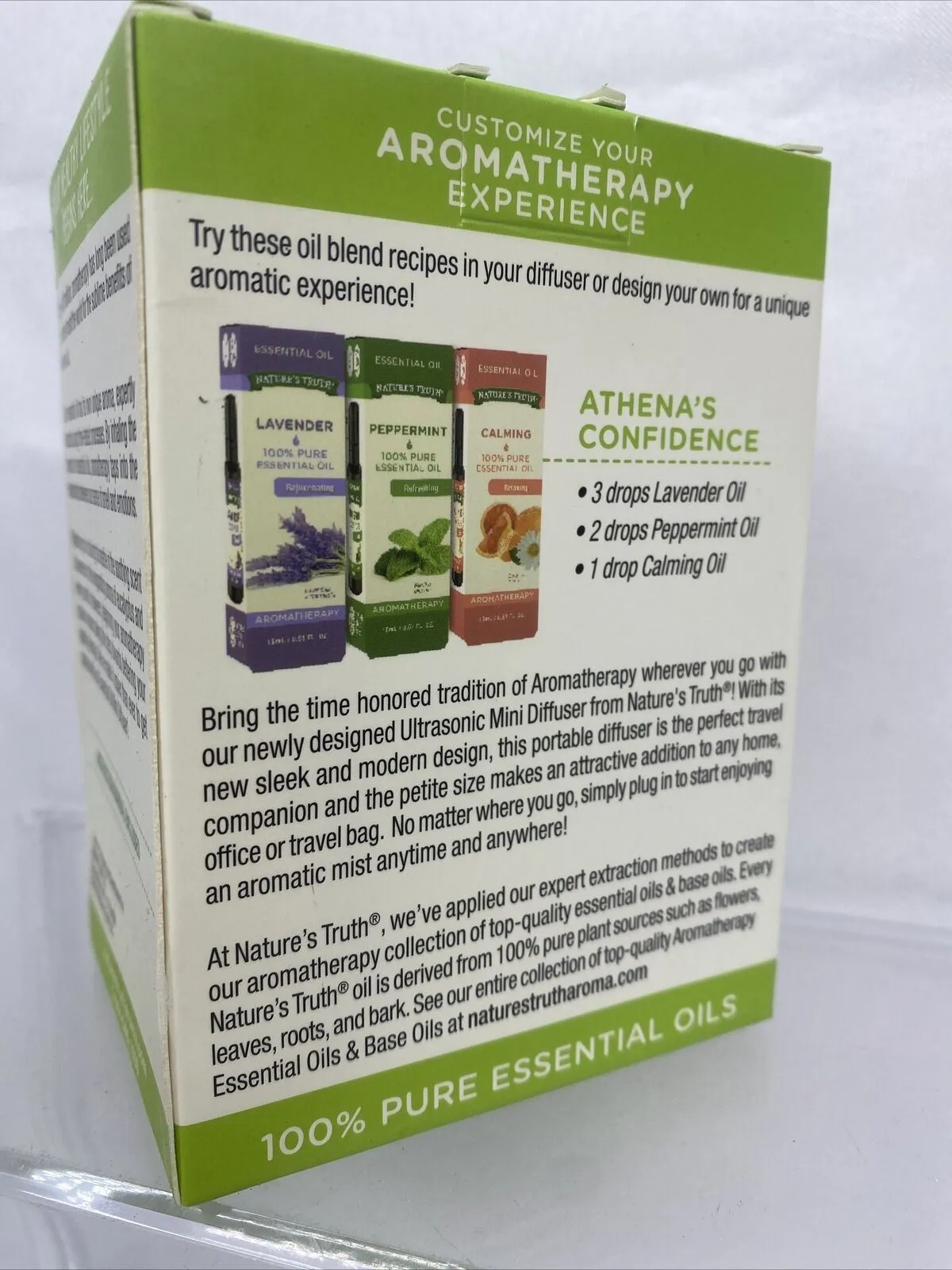 Nature’s Truth Ultrasonic Essential Oil Mini Diffuser Home Office Travel 10hr