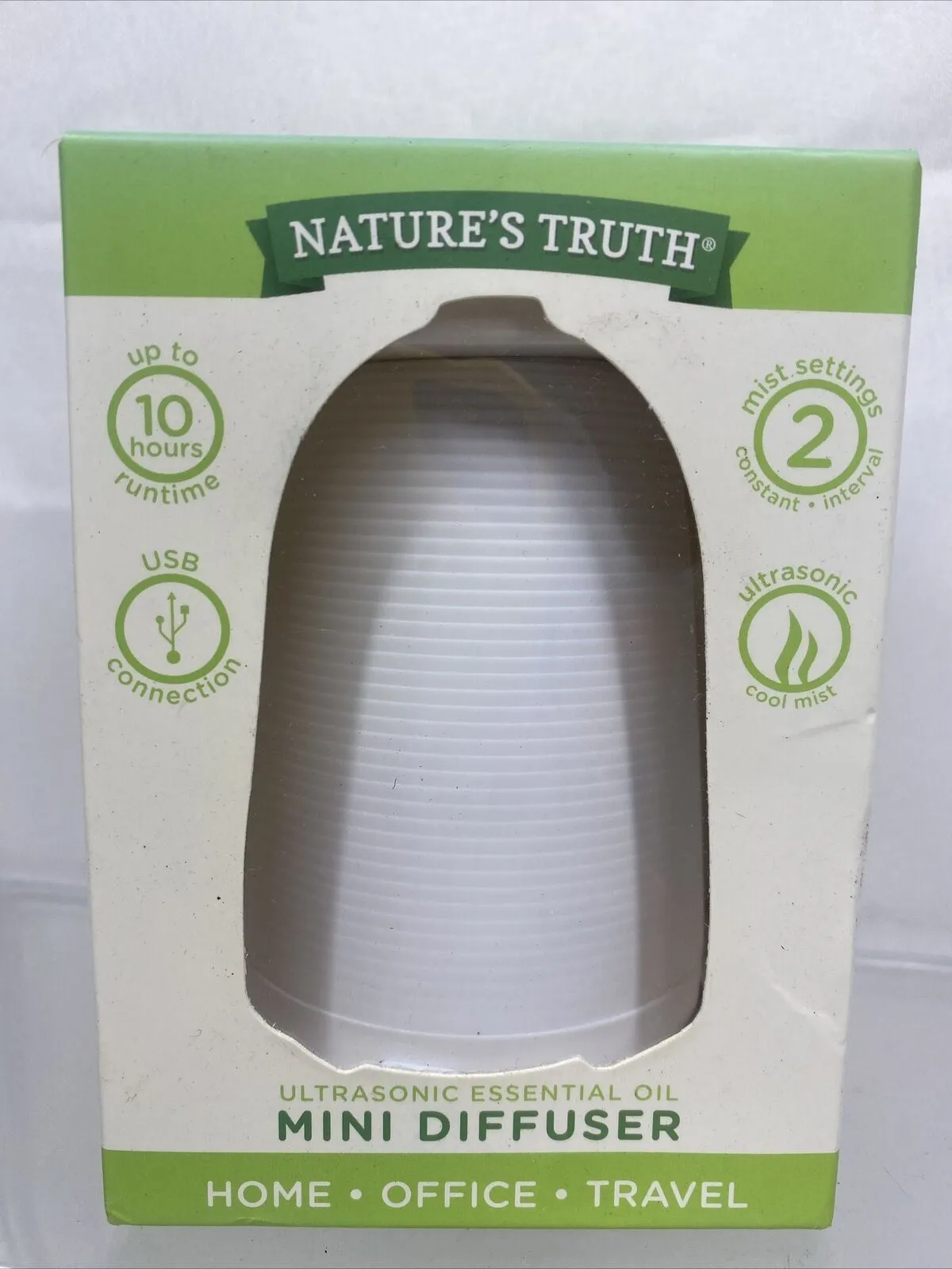 Nature’s Truth Ultrasonic Essential Oil Mini Diffuser Home Office Travel 10hr