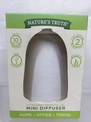 Nature’s Truth Ultrasonic Essential Oil Mini Diffuser Home Office Travel 10hr