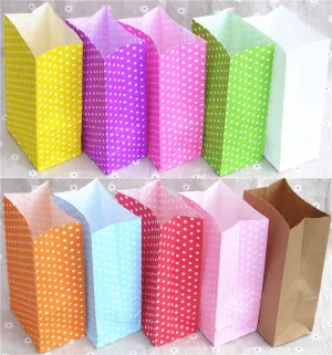 New paper bag Stand up Colorful Polka Dot  Bags 18x9x6cm Favor  Open Top Gift Packing paper Treat gift Bag wholesale