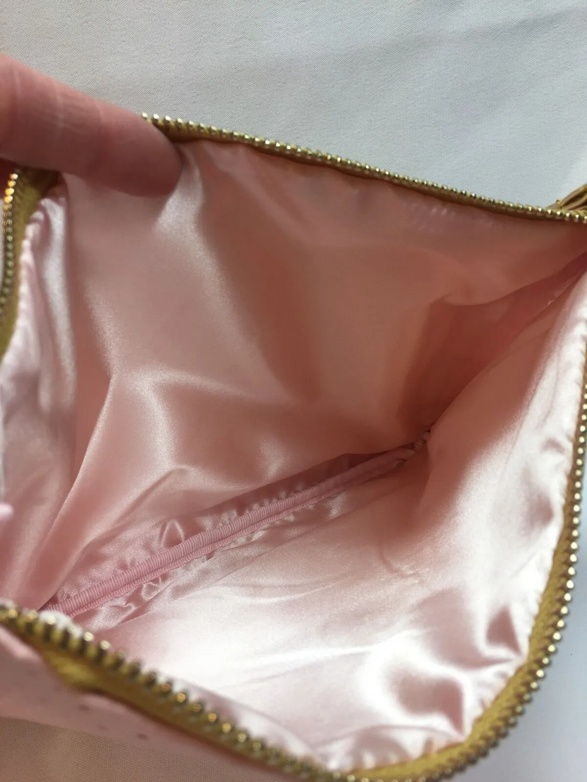 New Zipper MakeUp Bag Case Pouch Travel Pink And Gold