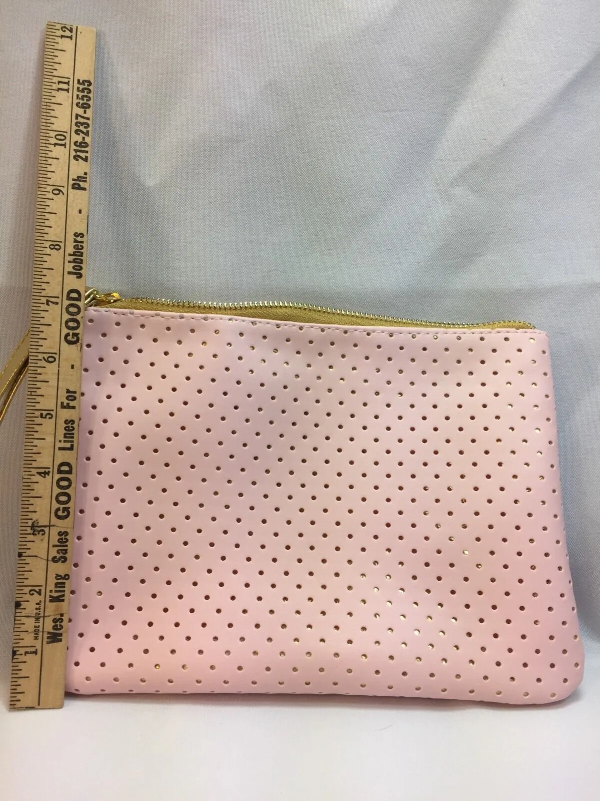 New Zipper MakeUp Bag Case Pouch Travel Pink And Gold