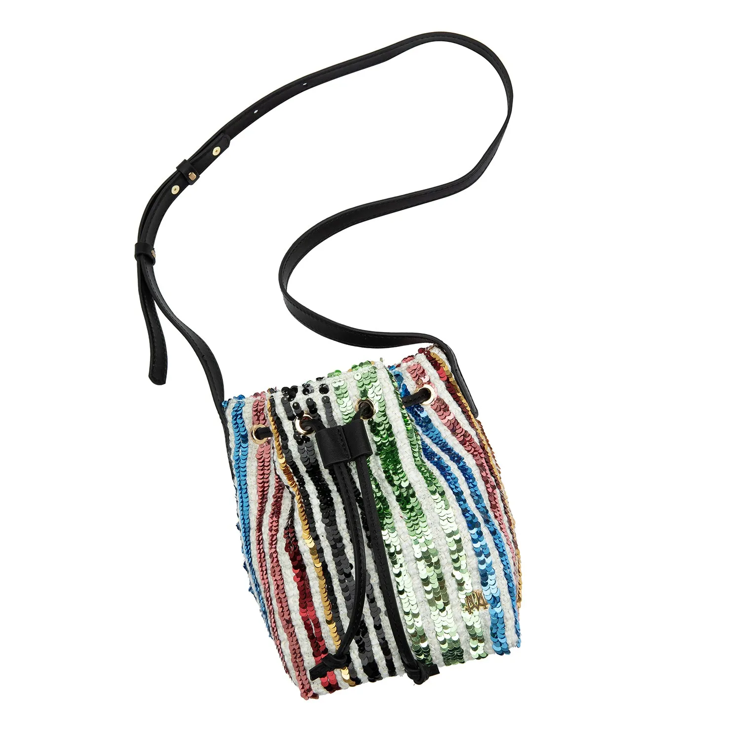 Noemie In Multicolor-Striped Sequin