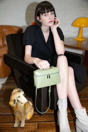 Number 2 juniper green leather handbag