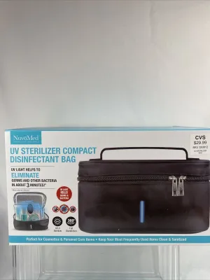 NuvoMed UV STERILIZER Disinfectant Bag Black Cosmetics Makeup Brush Travel Clean