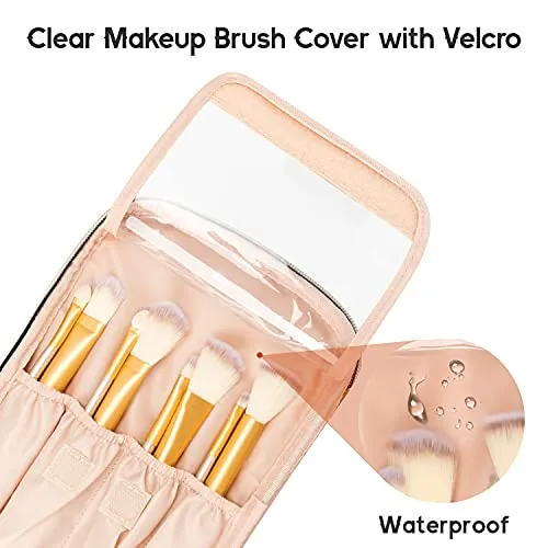 OCHEAL Makeup Bag, Makeup Travel Bag Large Capacity Waterproof Cosmetic Organizer Bag with Makeup Brush Compartment & Handle for Women Girls Travel Toiletry Accessories-Black