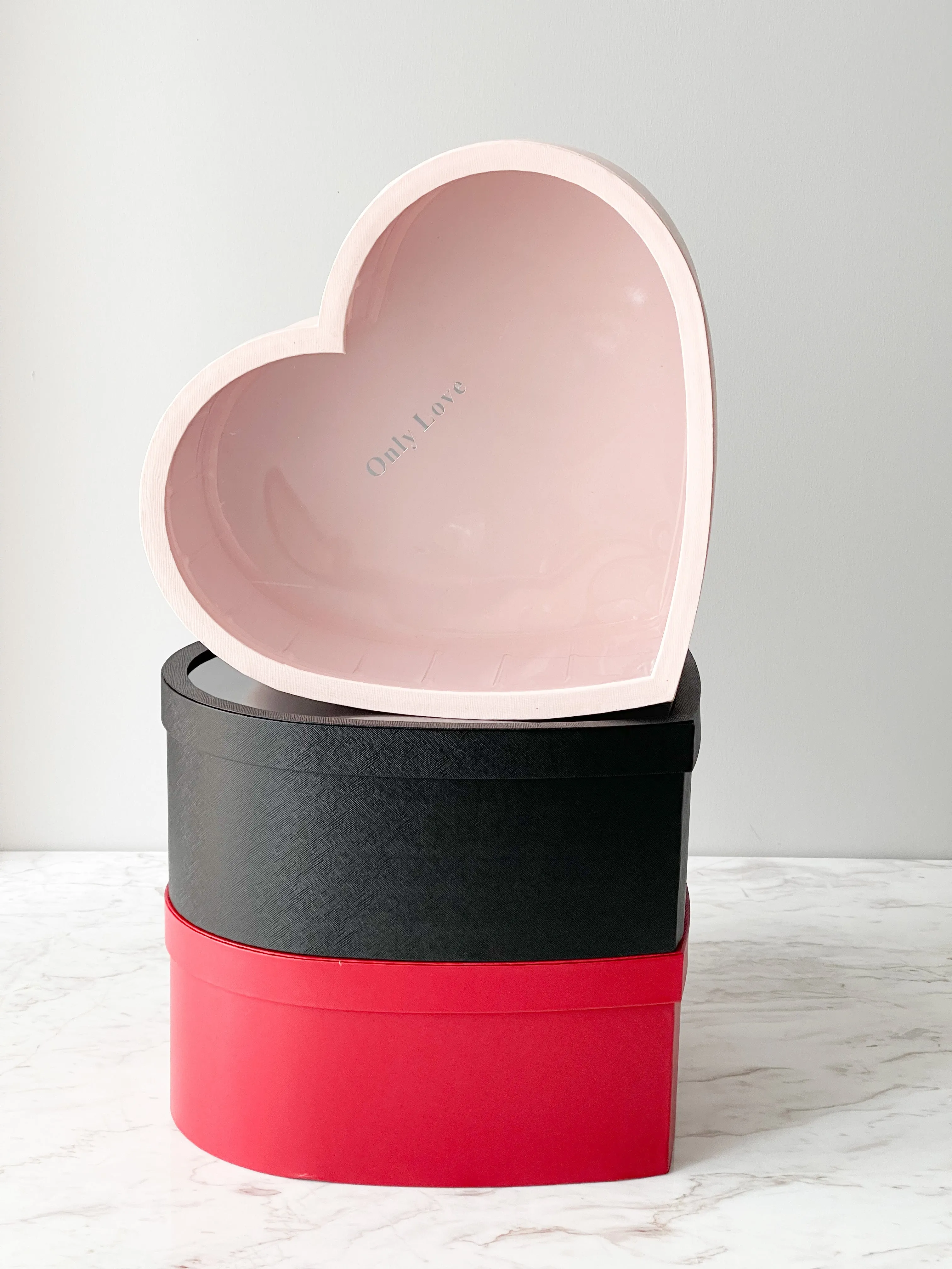 Only Love heart shape Flower Boxes in different size and color