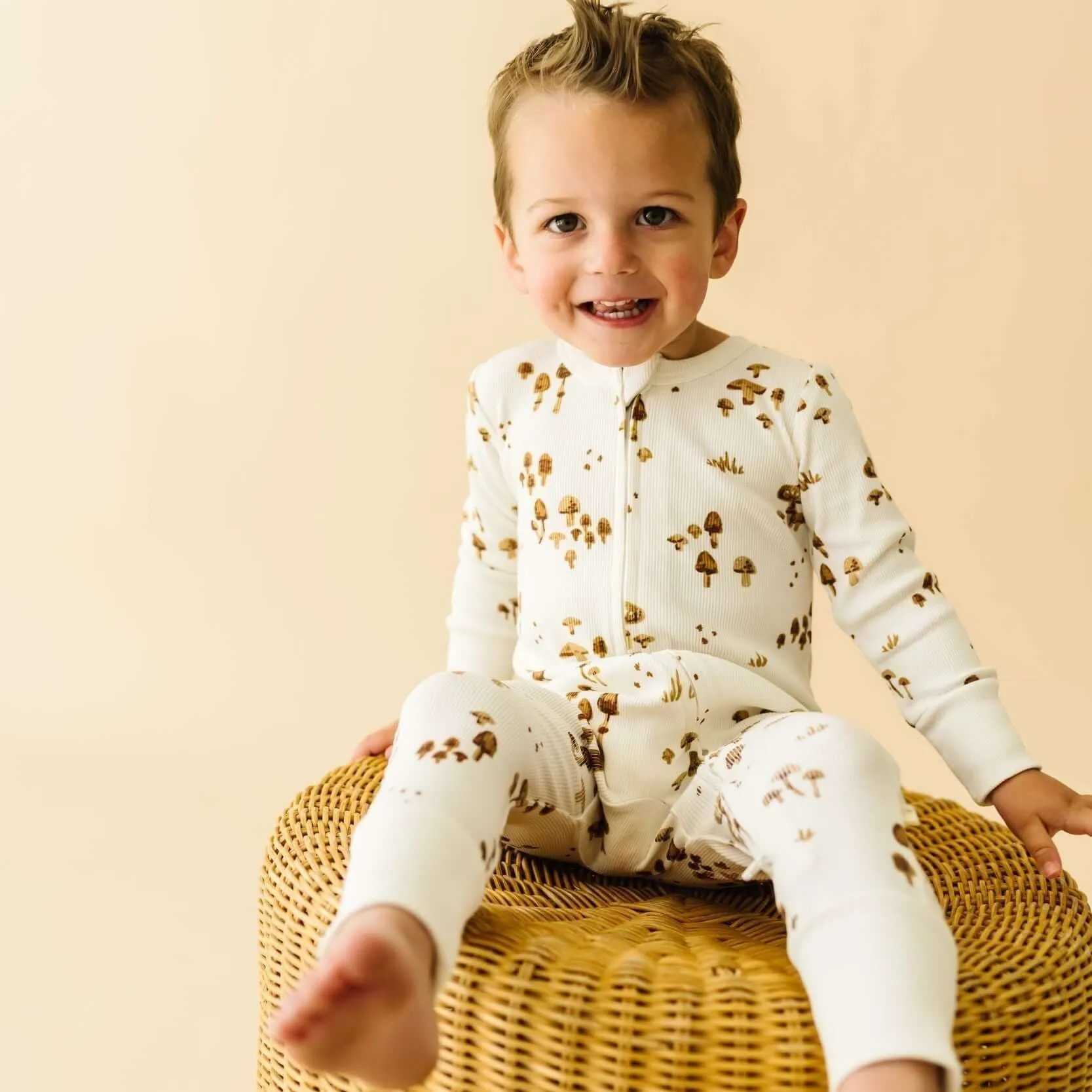 Organic 2-Way Zip Romper | Fungi